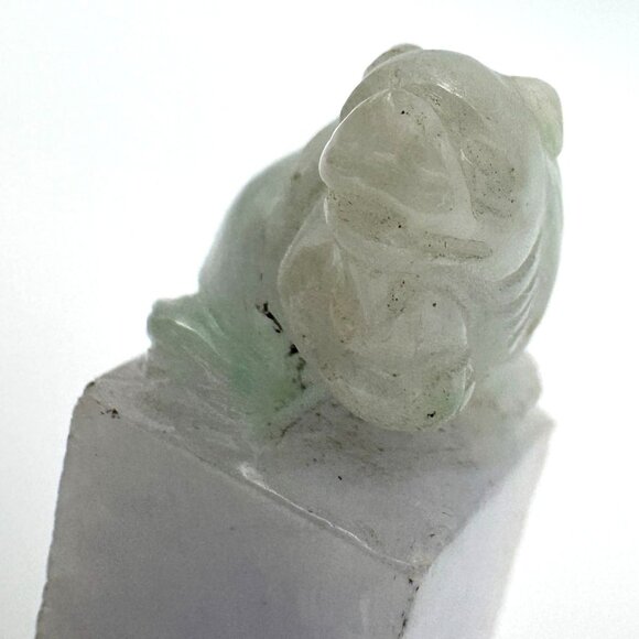 Jade Stone Seal Chop Carving of a Chinese Mythical Beast Foo Dog Vintage #1 - Picture 5 of 8